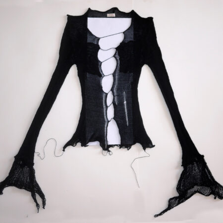 Handmade black barbarella top